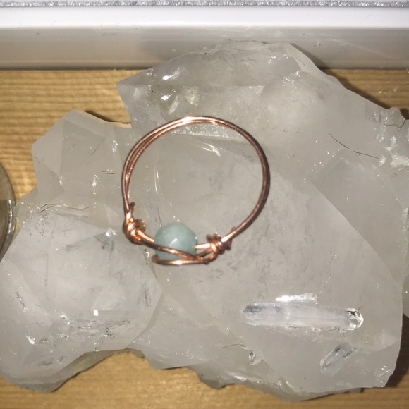 Green Aventurine ring with copper wire. - Picture 3 of 3